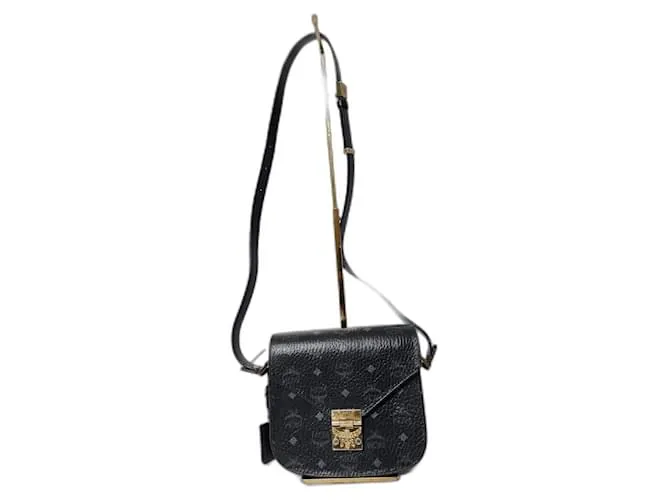 MCM Visetos Piccola Borsa Crossbody/Spalla Patricia Nera Nero