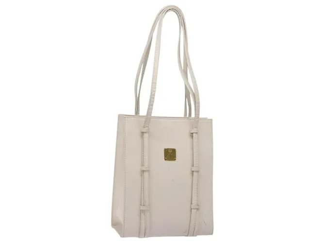 Borsa a Spalla MCM in Pelle Bianca e Oro Auth bs27684 Bianco D'oro