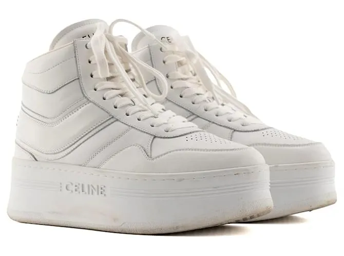 Céline CELINE - Sneakers Block alte Celine in pelle bianca (T37) Bianco