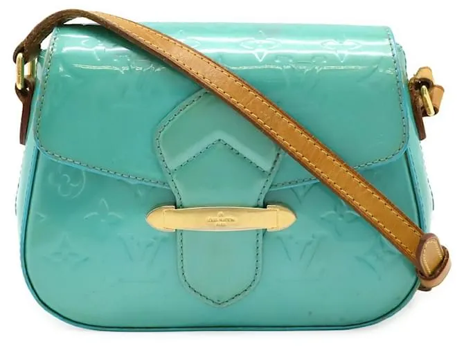 Borsa a Spalla Bellflower PM in Monogram Vernis Louis Vuitton Blu Blu chiaro