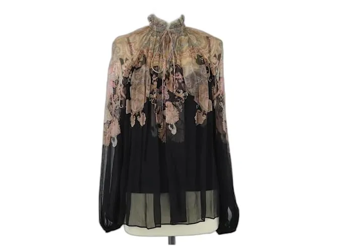 Blusa Billow con Illustrazione Paisley Nera Zimmermann Nero