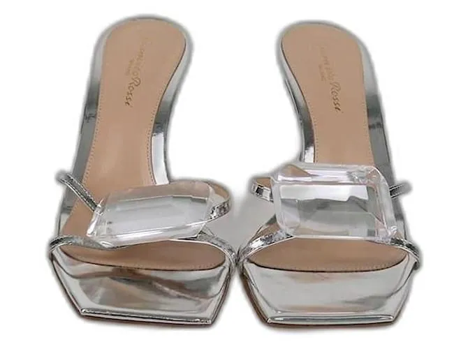 Décolleté con cinturino alla caviglia Gianvito Rossi in argento Jaipur