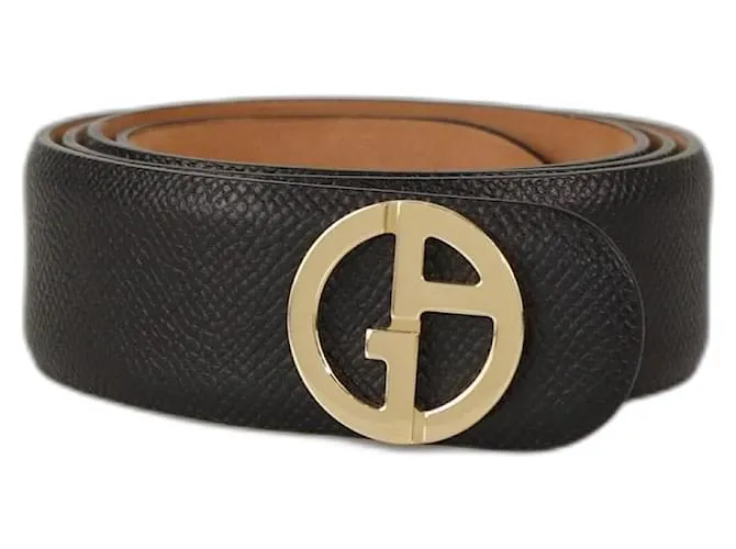 Cintura Bickle Slim Logo Nera Giorgio Armani Nero