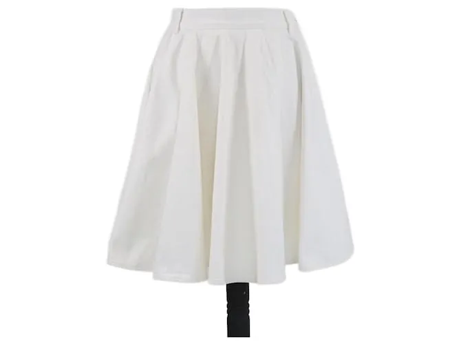 Gonna skater in denim bianco Alaïa