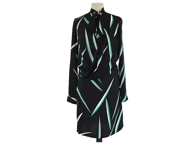 Abito lungo a maniche lunghe Rosalie stampato in tre colori di Diane Von Furstenberg