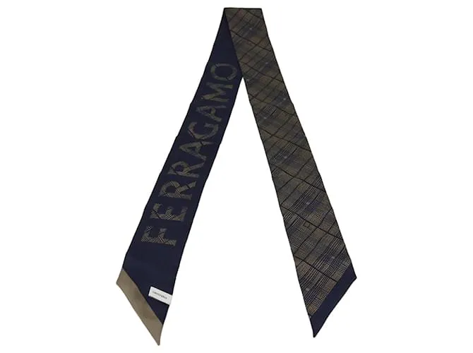 Bandeau stampato blu navy Salvatore Ferragamo