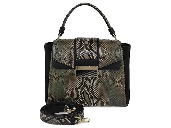 Bulgari Borsa a mano Serpenti Viper piccola nera/multicolore di Bvlgari Nero