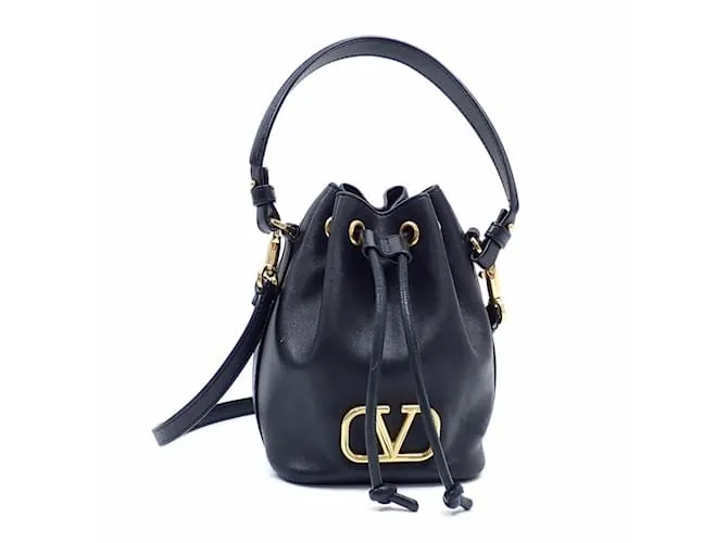 Borsa a secchiello Mini V Signature di Valentino Garavani Nero