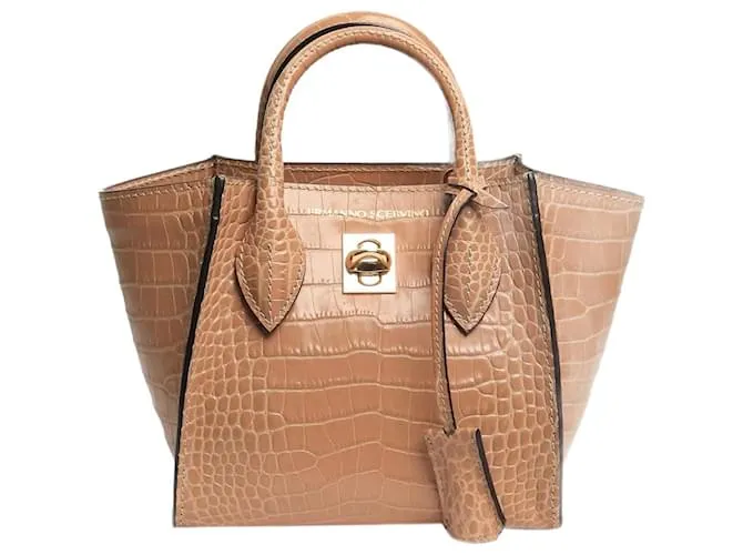 Ermanno Scervino Mini borsa 2 in 1 Maggie in croco marrone