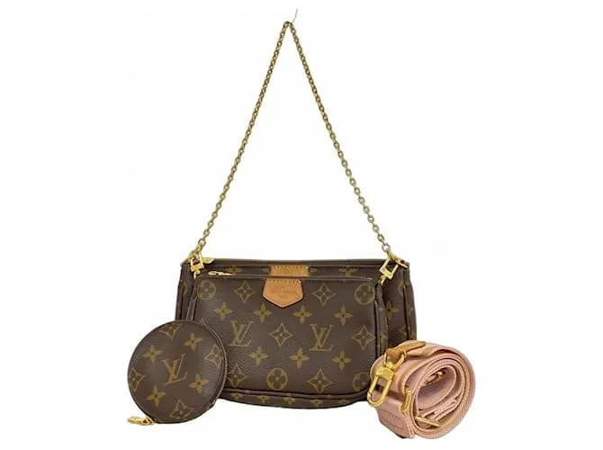 Borsa a Spalla Multipochette Accessoires Monogram Louis Vuitton Marrone Rosa