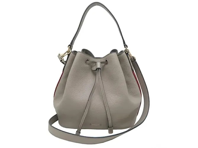 Borsa da donna Bally in pelle grigia Marrone