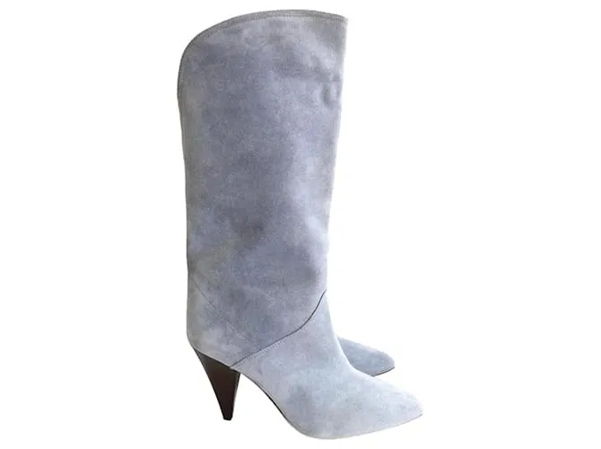 Stivali da cowboy in suede blu grigiastro Lestee di Isabel Marant Grigio Blu chiaro