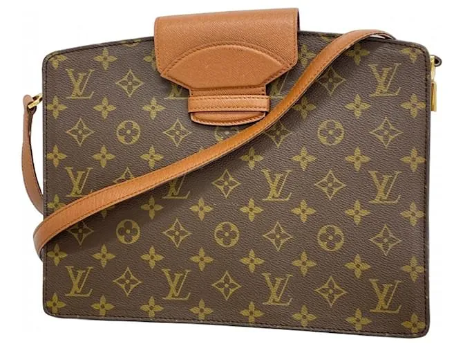 Borsa a Spalla Courcelle Monogram Louis Vuitton Marrone