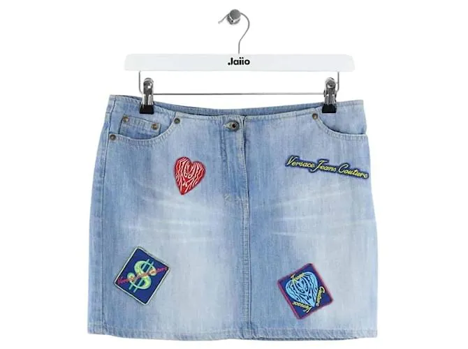 Versace Mini gonna in cotone Blu