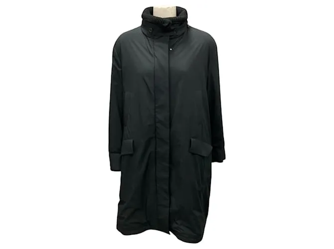 Cappotto Micro di Protezione dalla Pioggia e dal Vento Loro Piana Black Storm System Nero
