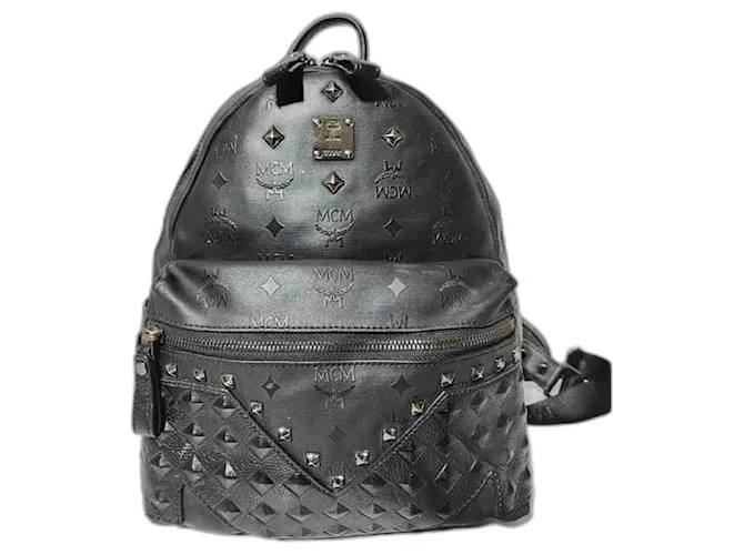 Zaino in PVC Monogram Studded MCM Nero