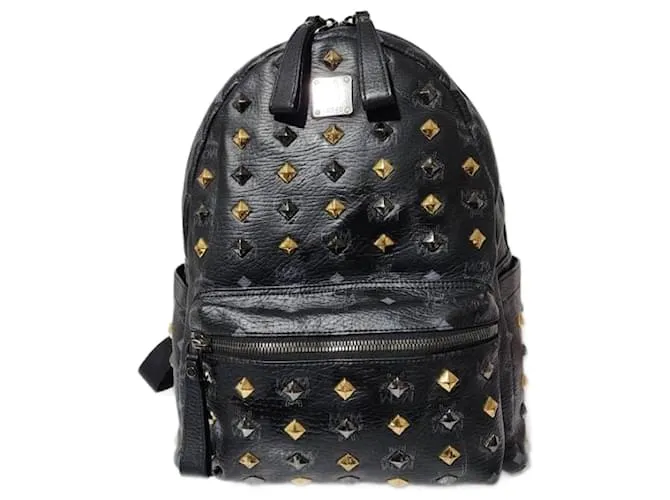 MCM Visetos Stark Zaino in Pelle Nero/Oro