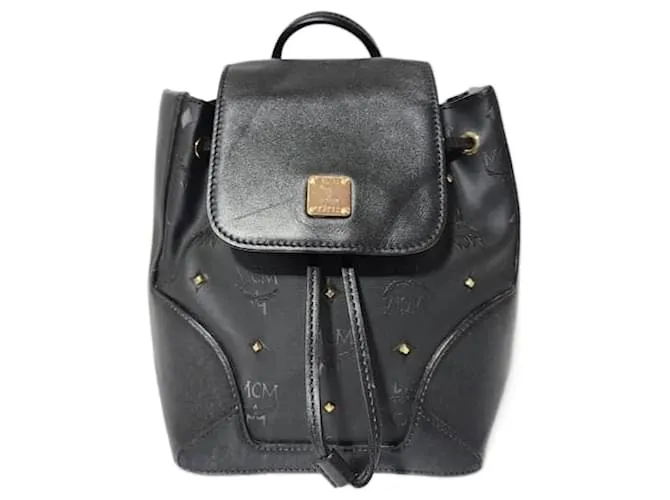 Zaino in pelle MCM Visetos nero con coulisse