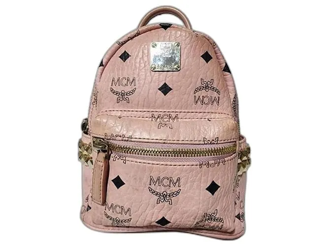 MCM Visetos Side Stud X-Mini Stark Zaino Rosa Chiaro