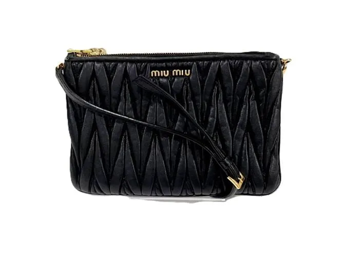 Borsa a Spalla Matelassé Miu Miu Nero