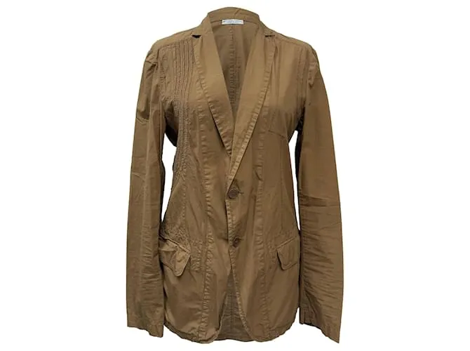 Blazer in cotone marrone a un bottone con cuciture dettagliate Bottega Veneta Rosso