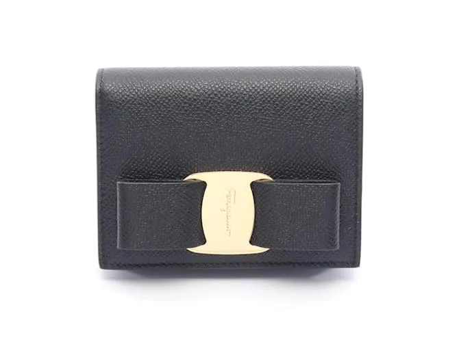 Portafoglio bifold Vara Ribbon di Salvatore Ferragamo Nero