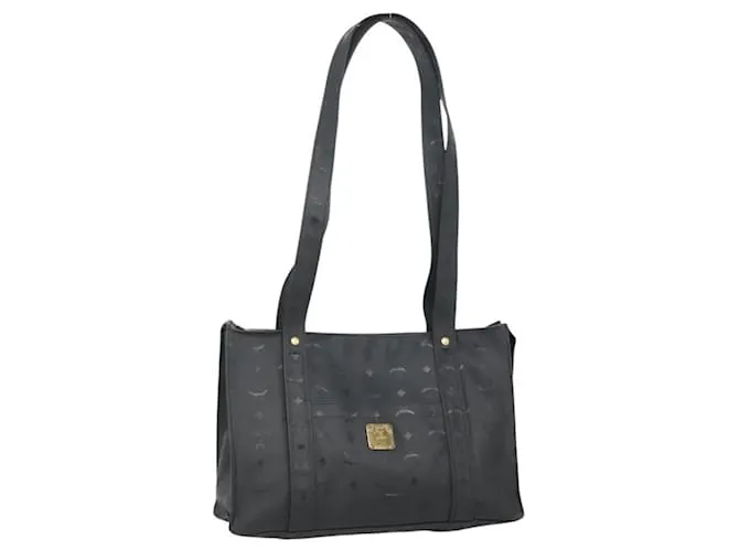 Borsa Tote MCM Logogram Vicetos PVC Nero Oro Auth 131900 D'oro