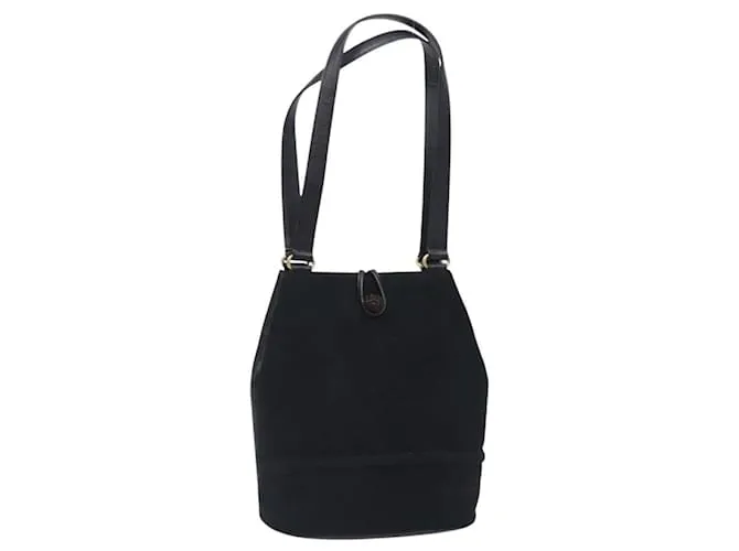 Autre Marque Borsa a Spalla Burberrys in Pelle Scamosciata Nera e Oro Auth bs27695 Nero D'oro