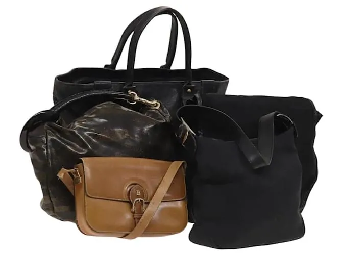 BALLY Borsa Chloe Salvatore Ferragamo Jimmy Choo Pelle Nylon 5Set Auth bs27230 Marrone Nero