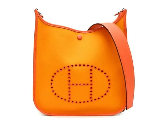 Borsa a Spalla Hermès Neo Evelyn 29 B Stamp 2023 Rosso Arancione Giallo