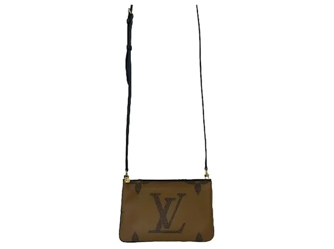 Borsa a Spalla Pochette Double Zip Louis Vuitton Marrone