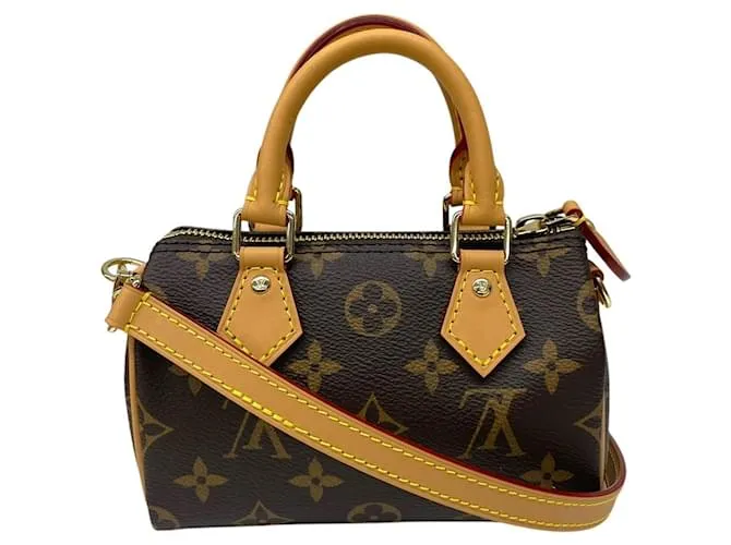 Borsa a Spalla NanoSpeedy M81085 Louis Vuitton Marrone Monogramma