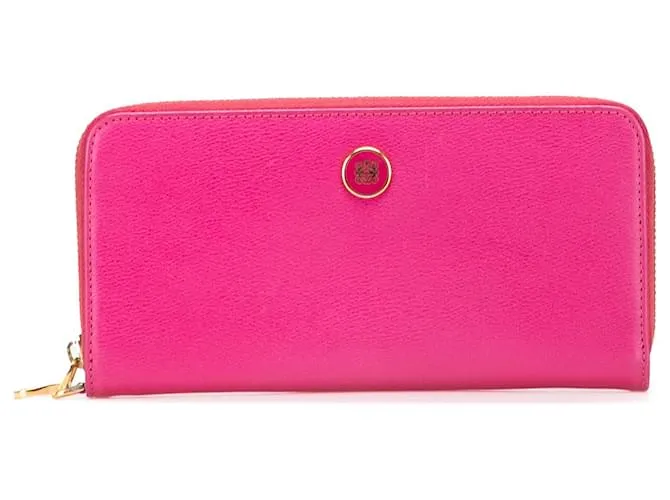 Portafoglio in pelle con zip Anagram rosa LOEWE