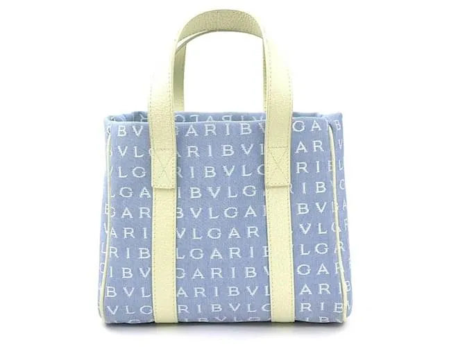 Bulgari Borsa Bvlgari in blu e avorio Crudo