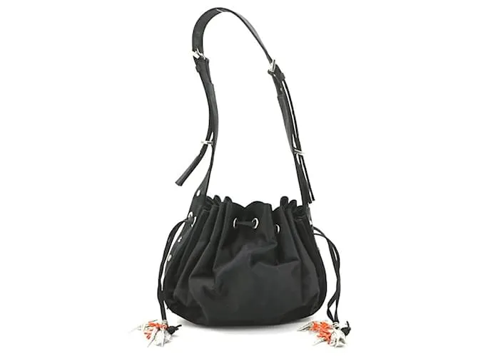 Borsa a spalla in satin nero Givenchy