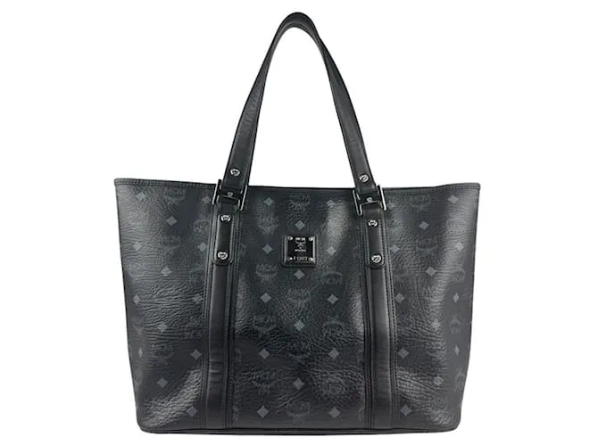 Borsa a spalla in pelle nera MCM Nero