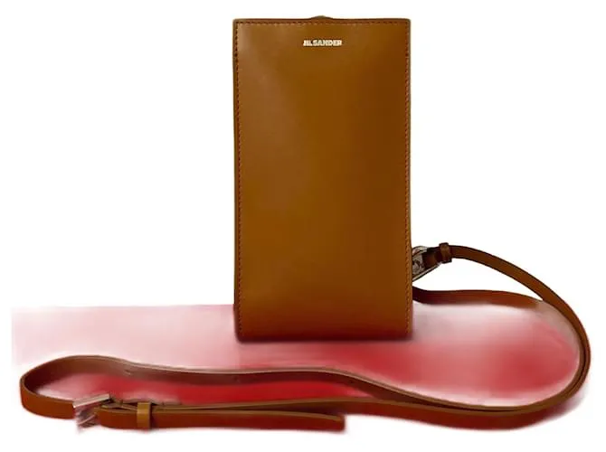 Borsa a spalla in pelle senza nome di Jil Sander Marrone