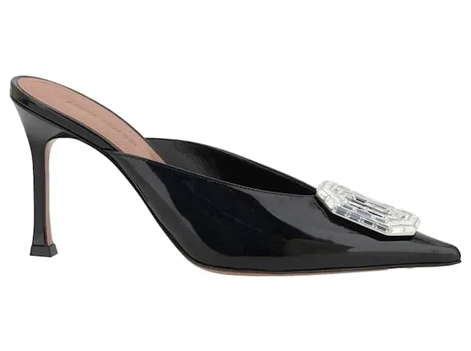 Mules Amina Muaddi Camelia Patent 90 Nero