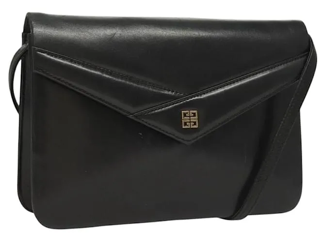 Borsa a Spalla GIVENCHY in Pelle Nera Oro Auth 131399 Nero D'oro