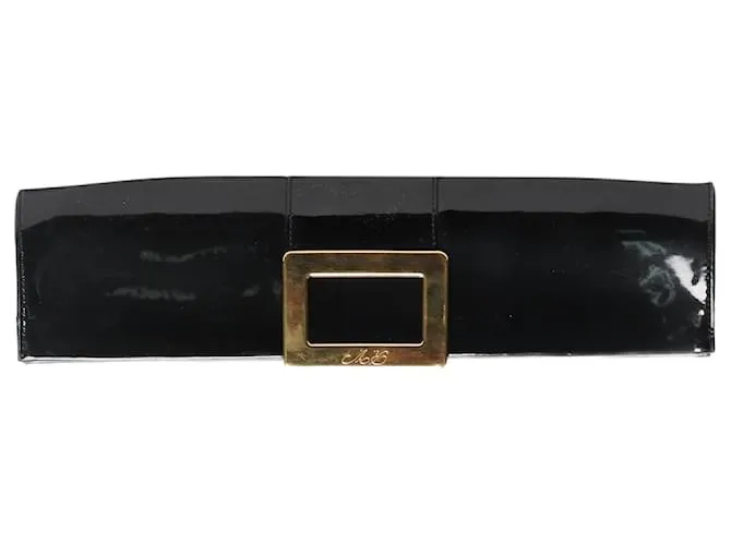 Roger Vivier Clutch in pelle verniciata nera Nero