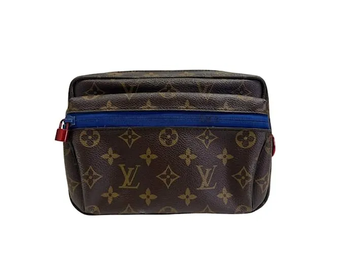 Borsa a Spalla Monogram PM M43843 di Louis Vuitton Marrone Blu