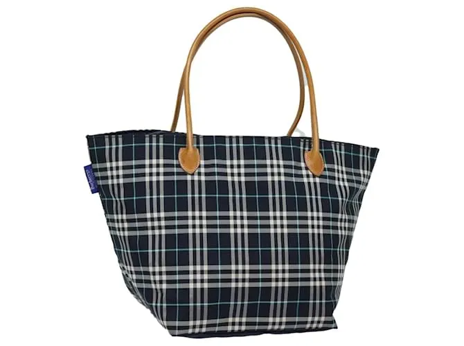 Autre Marque Borsa Burberrys Nova Check Blue Label in tela blu navy Auth ti1777