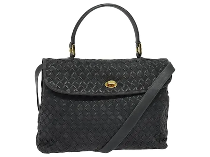 BALLY Borsa a mano in pelle 2 vie grigia oro Auth bs27967 Marrone D'oro