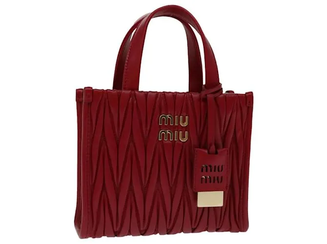Borsa a mano Miu Miu Materasse in pelle 2way rossa 5BA277 Auth 67619SM Rosso