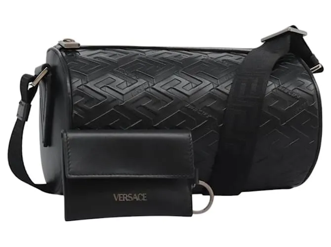 Borsa a Spalla in Pelle Nera Autentica VERSACE 114763 Nero