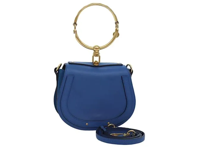 Chloé Borsa a mano Chloe Nile in pelle scamosciata 2 in 1 blu oro Auth 89234AV D'oro