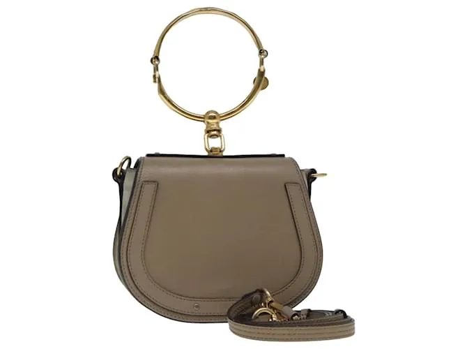 Chloé Borsa a mano Chloe Nile in pelle 2 in 1 marrone oro Auth 89736V D'oro