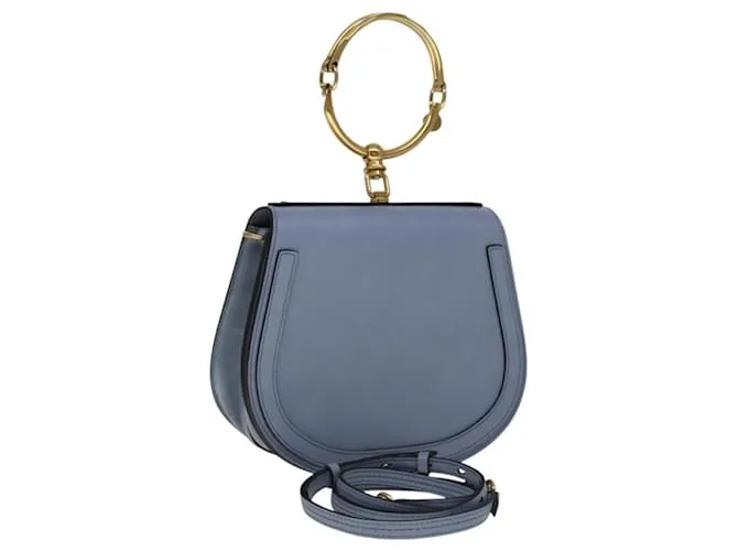 Chloé Borsa a mano Chloe Nile in pelle 2 in 1 blu chiaro oro Auth 111358V D'oro
