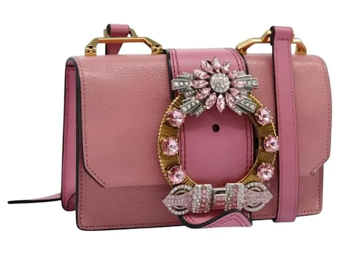 Borsa a Spalla Miu Miu in Pelle Rosa Auth 110296V