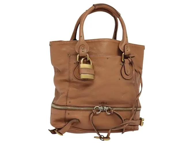 Chloé Borsa a mano Chloe Paddington in pelle beige oro argento autentica 115904V D'oro